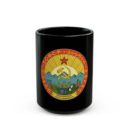 Emblem of the Transcaucasian SFSR (1930-1936) - Black Coffee Mug-15oz-Go Mug Yourself