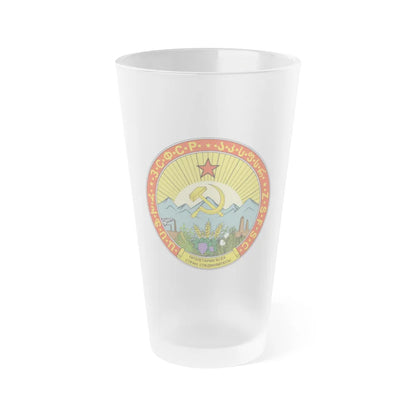 Emblem of the Transcaucasian SFSR (1930-1936) - Frosted Pint Glass 16oz-16oz-Frosted-Go Mug Yourself