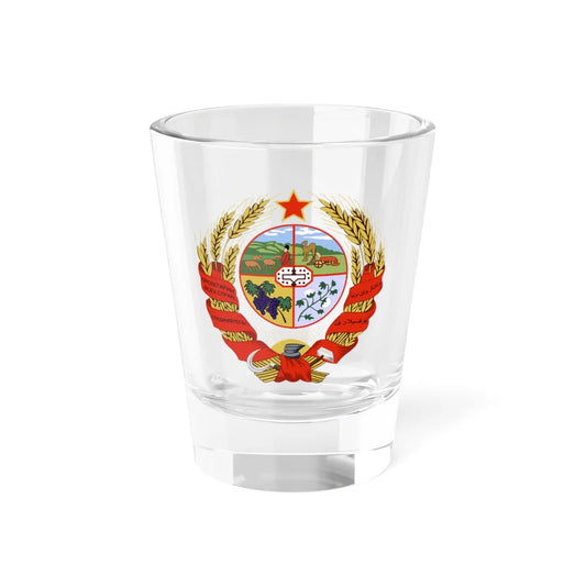 Emblem of the Turkmen SSR 1926-1927 (Soviet Union) (Coat of Arms) Shot Glass 1.5oz 1.5oz - Go Mug Yourself