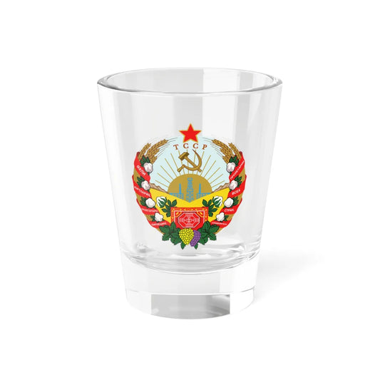 Emblem of the Turkmen SSR (Soviet Union) (Coat of Arms) Shot Glass 1.5oz 1.5oz - Go Mug Yourself