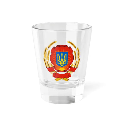 Emblem of the Ukrainian SSR fictional (Ukraine) (Coat of Arms) Shot Glass 1.5oz 1.5oz - Go Mug Yourself