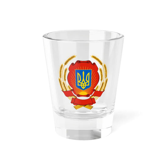 Emblem of the Ukrainian SSR fictional (Ukraine) (Coat of Arms) Shot Glass 1.5oz 1.5oz - Go Mug Yourself