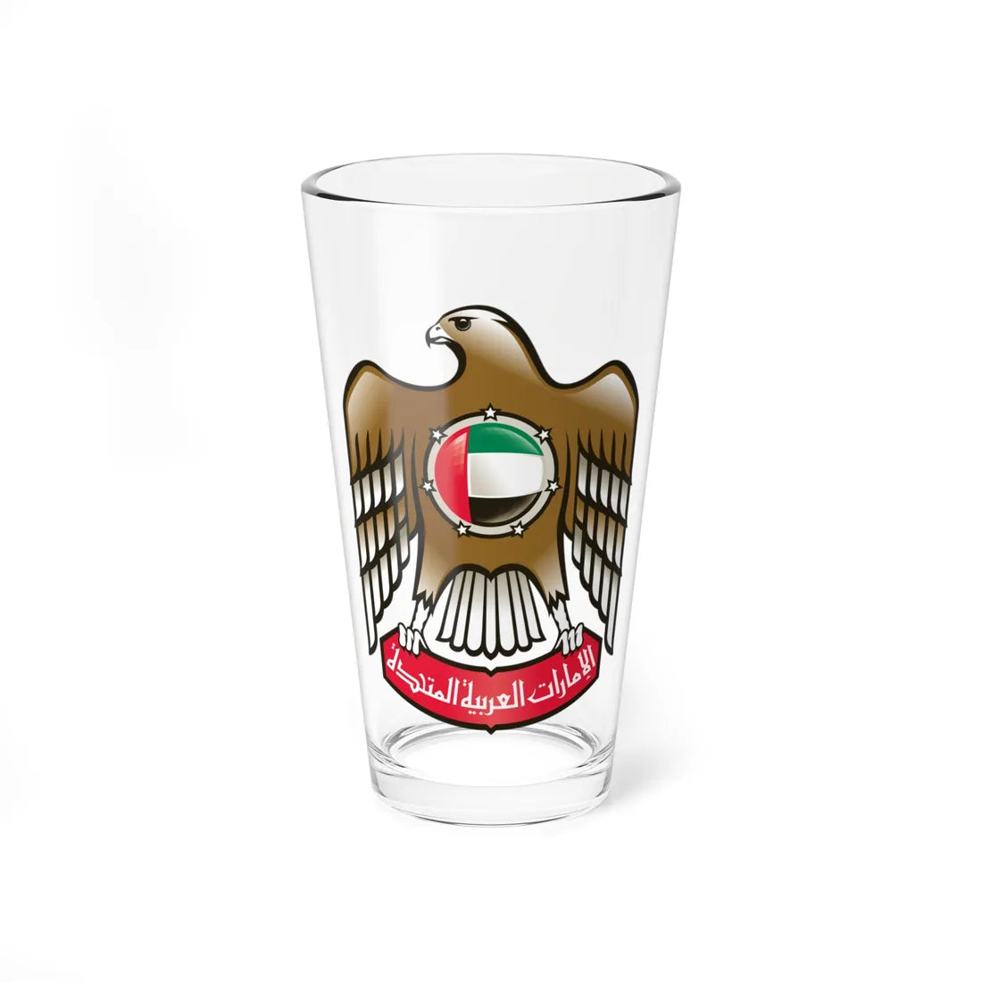 Emblem of the United Arab Emirates variant 1 (United Arab Emirates) (Coat of Arms) Pint Glass 16oz 16oz - Go Mug Yourself