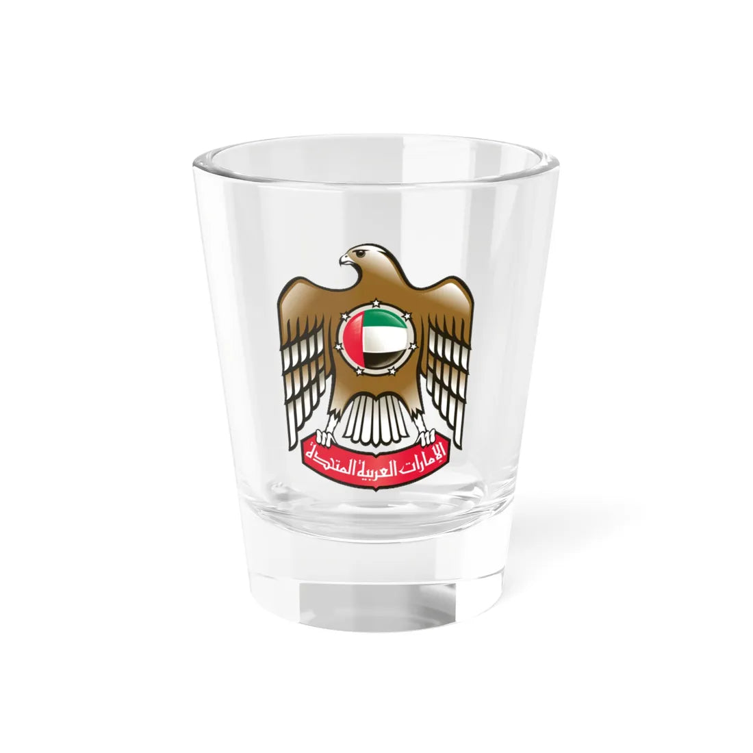 Emblem of the United Arab Emirates variant 1 (United Arab Emirates) (Coat of Arms) Shot Glass 1.5oz 1.5oz - Go Mug Yourself