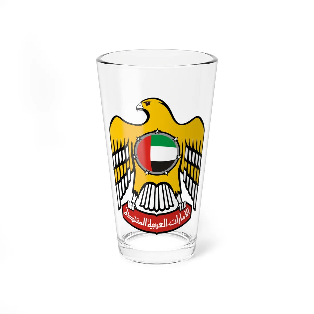 Emblem of the United Arab Emirates variant 3 (United Arab Emirates) (Coat of Arms) Pint Glass 16oz 16oz - Go Mug Yourself