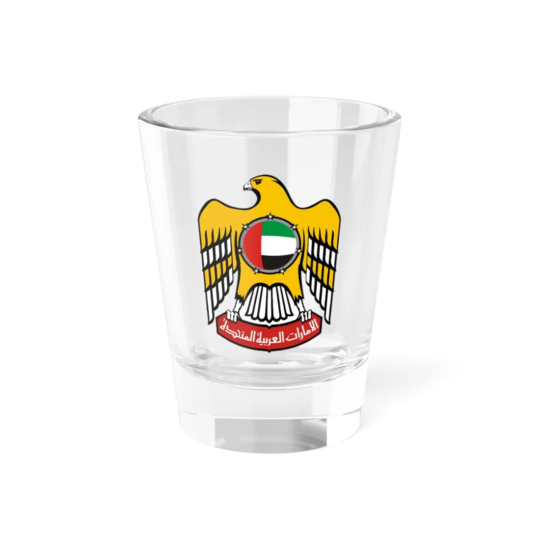 Emblem of the United Arab Emirates variant 3 (United Arab Emirates) (Coat of Arms) Shot Glass 1.5oz 1.5oz - Go Mug Yourself