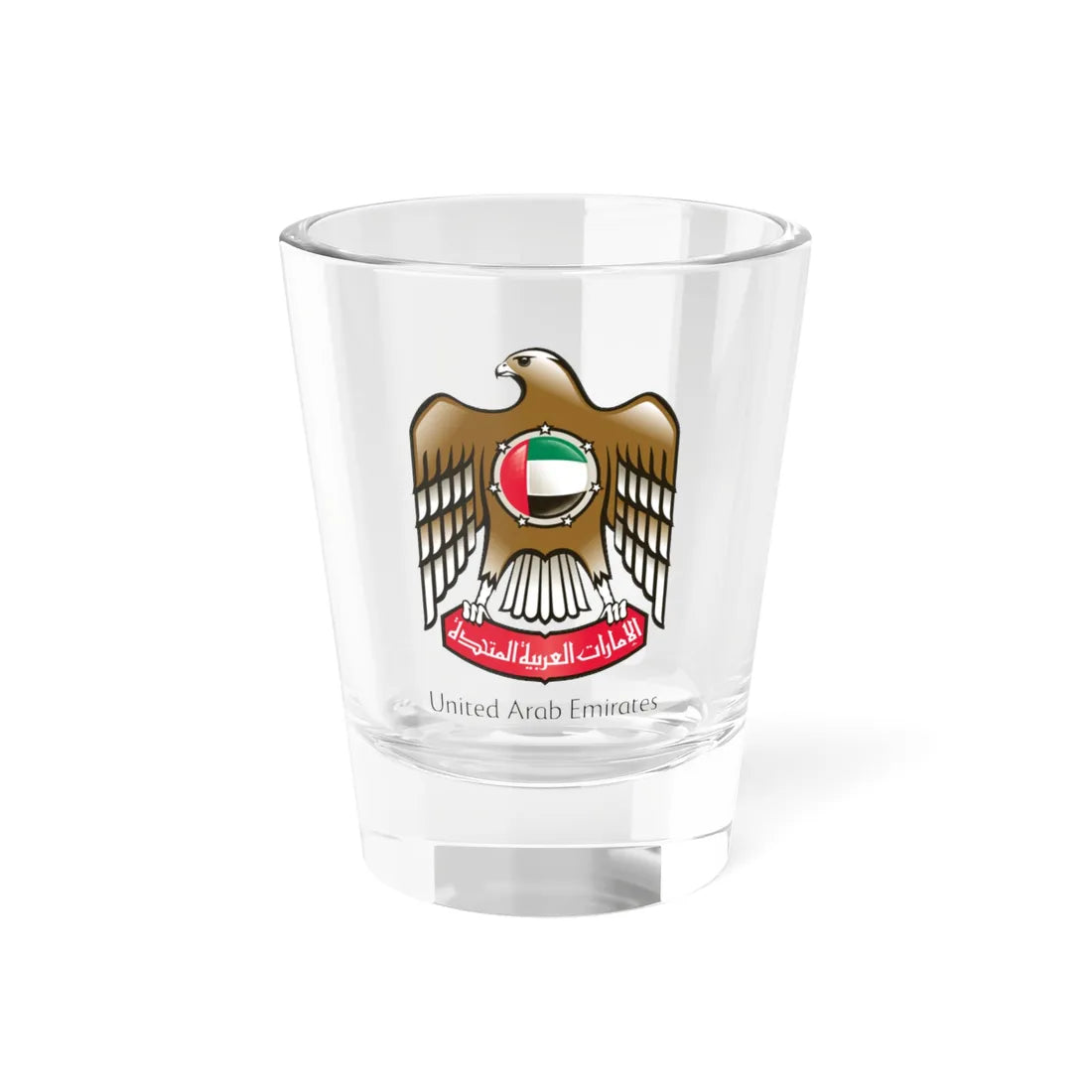 Emblem of the United Arab Emirates Variant 4 (United Arab Emirates) (Coat of Arms) Shot Glass 1.5oz 1.5oz - Go Mug Yourself