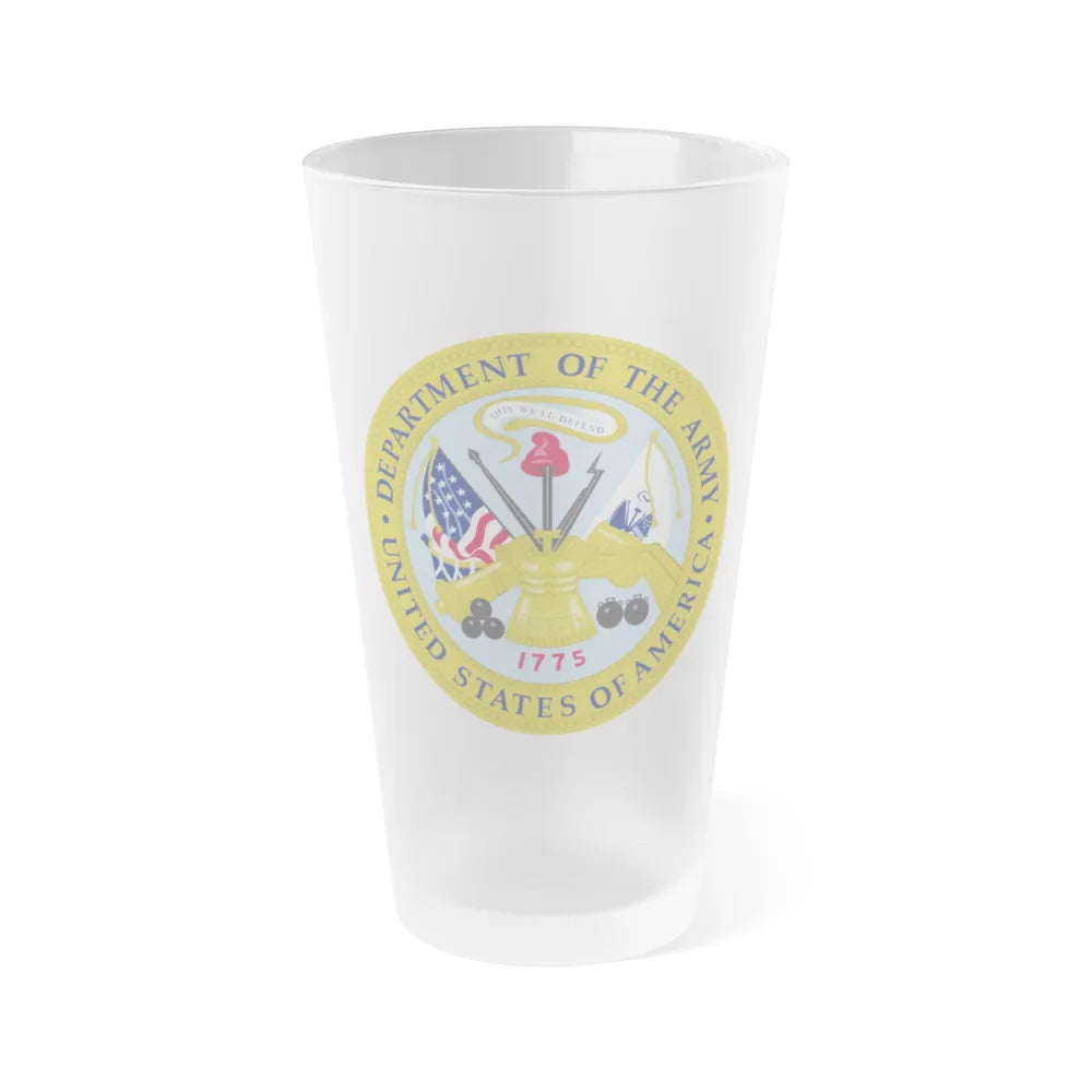 Emblem of the United States Department of the Army - Frosted Pint Glass 16oz-Go Mug Yourself