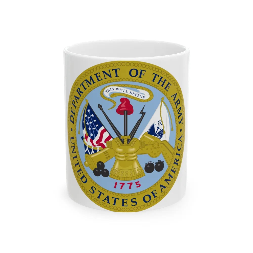 Emblem of the United States Department of the Army - White Coffee Mug-11oz-Go Mug Yourself