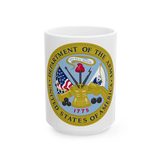 Emblem of the United States Department of the Army - White Coffee Mug-15oz-Go Mug Yourself