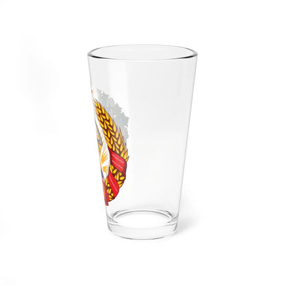 Emblem of the Uzbek SSR 1947 (Soviet Union) (Coat of Arms) Pint Glass 16oz - Go Mug Yourself