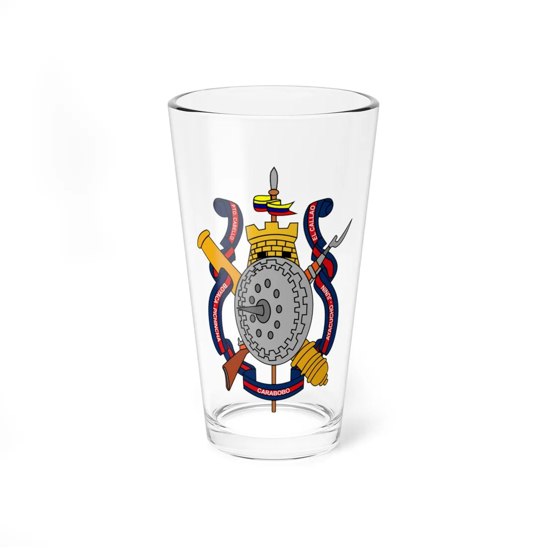 Emblem of the Venezuelan Army (Venezuela) (Coat of Arms) Pint Glass 16oz 16oz - Go Mug Yourself
