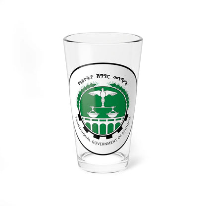 Emblem of Transitional Government of Ethiopia (Ethiopia) (Coat of Arms) Pint Glass 16oz 16oz - Go Mug Yourself