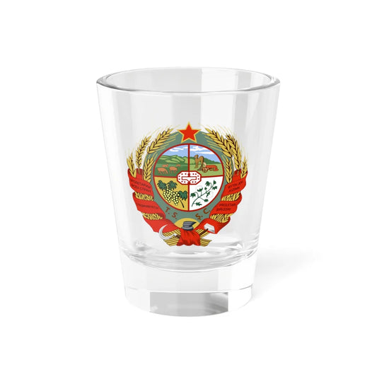 Emblem of Turkmen SSR 1927-1937 (Soviet Union) (Coat of Arms) Shot Glass 1.5oz 1.5oz - Go Mug Yourself