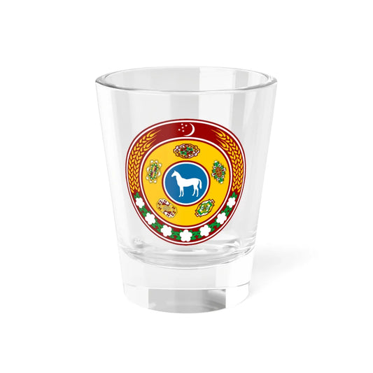 Emblem of Turkmenistan 1992-2000 (Turkmenistan) (Coat of Arms) Shot Glass 1.5oz 1.5oz - Go Mug Yourself