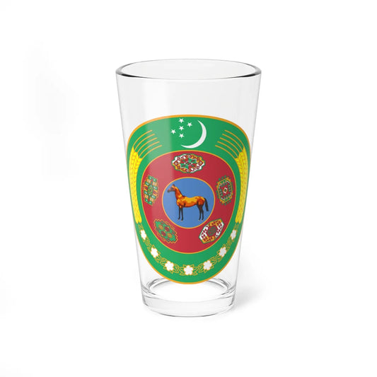 Emblem of Turkmenistan 2000-2003 (Turkmenistan) (Coat of Arms) Pint Glass 16oz 16oz - Go Mug Yourself