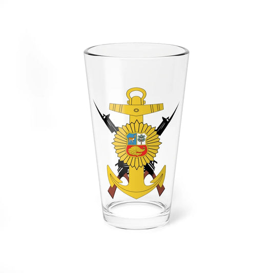 Emblema de la Infantería Marina del Perú (Peru) (Coat of Arms) Pint Glass 16oz 16oz - Go Mug Yourself