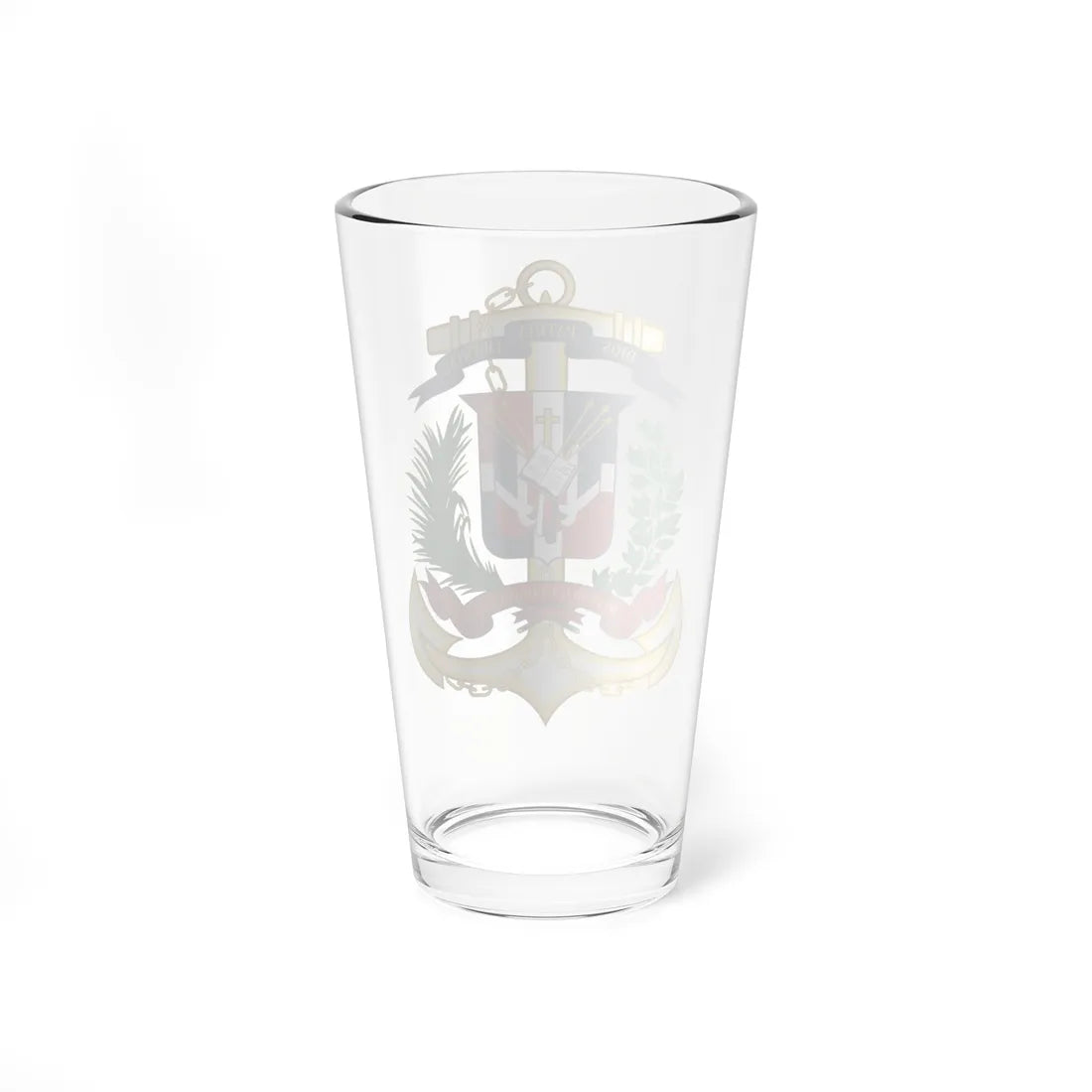 Emblema de la Marina de Guerra Dominicana (Dominica) (Coat of Arms) Pint Glass 16oz - Go Mug Yourself