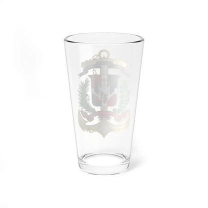 Emblema de la Marina de Guerra Dominicana (Dominica) (Coat of Arms) Pint Glass 16oz - Go Mug Yourself