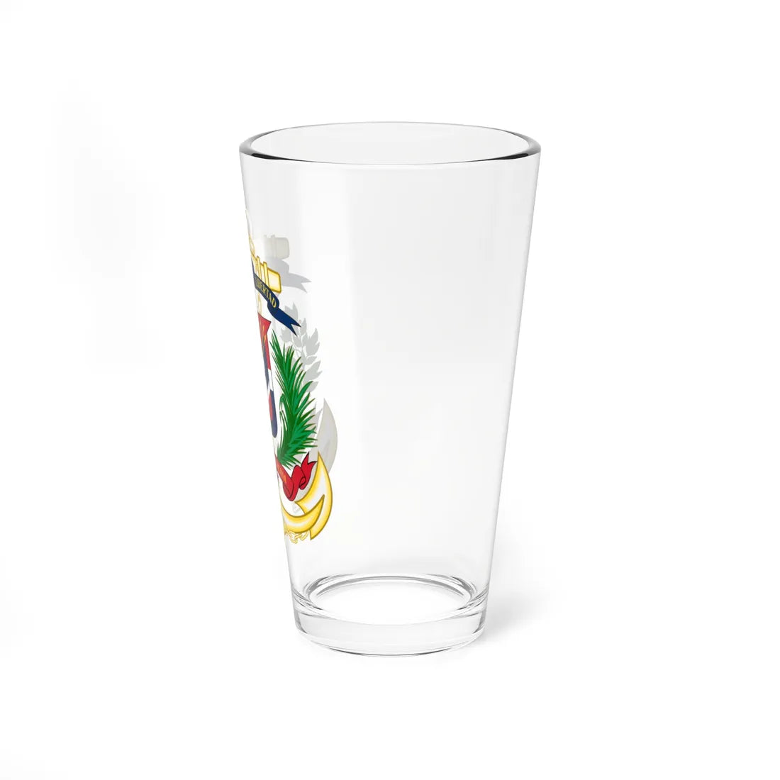 Emblema de la Marina de Guerra Dominicana (Dominica) (Coat of Arms) Pint Glass 16oz - Go Mug Yourself