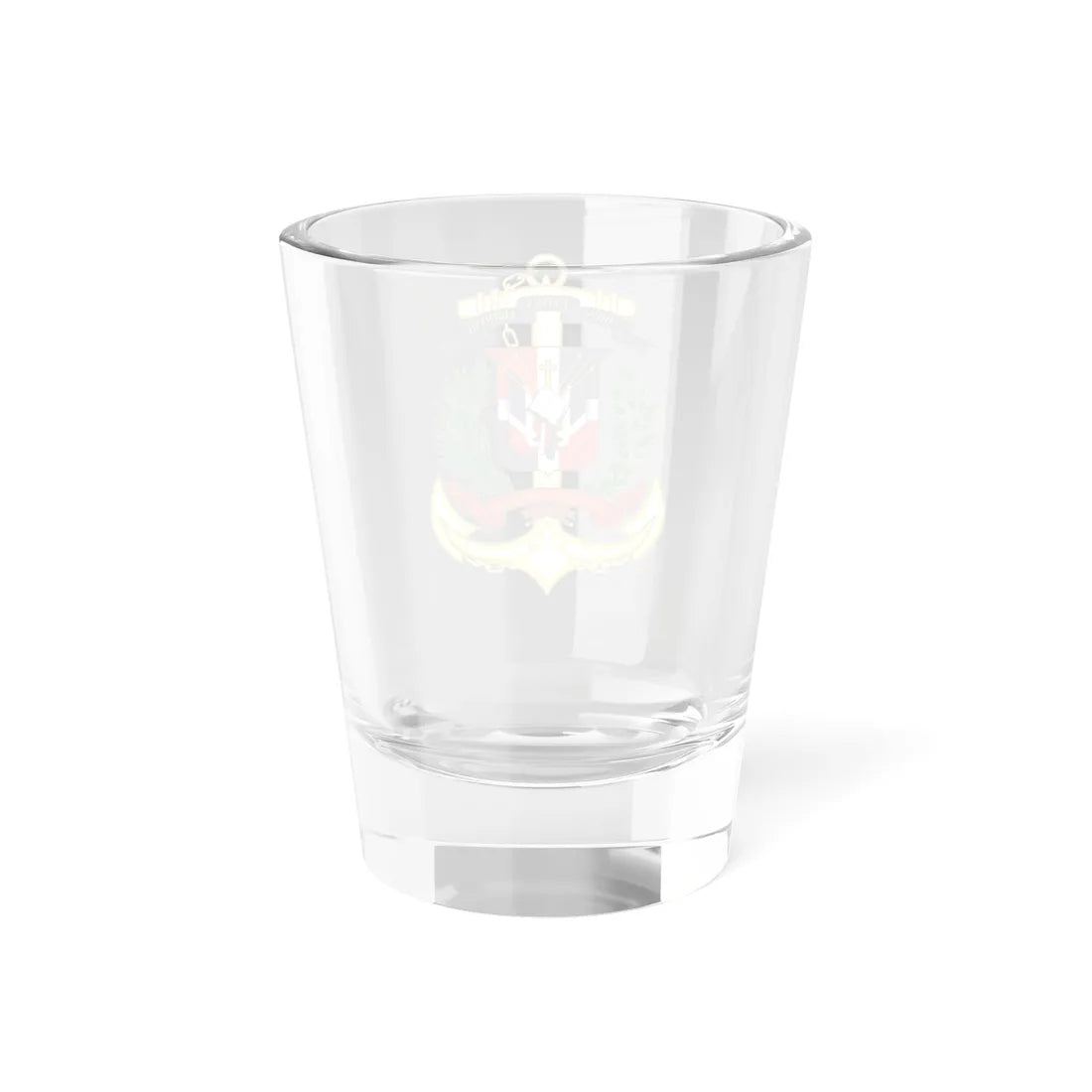 Emblema de la Marina de Guerra Dominicana (Dominica) (Coat of Arms) Shot Glass 1.5oz - Go Mug Yourself