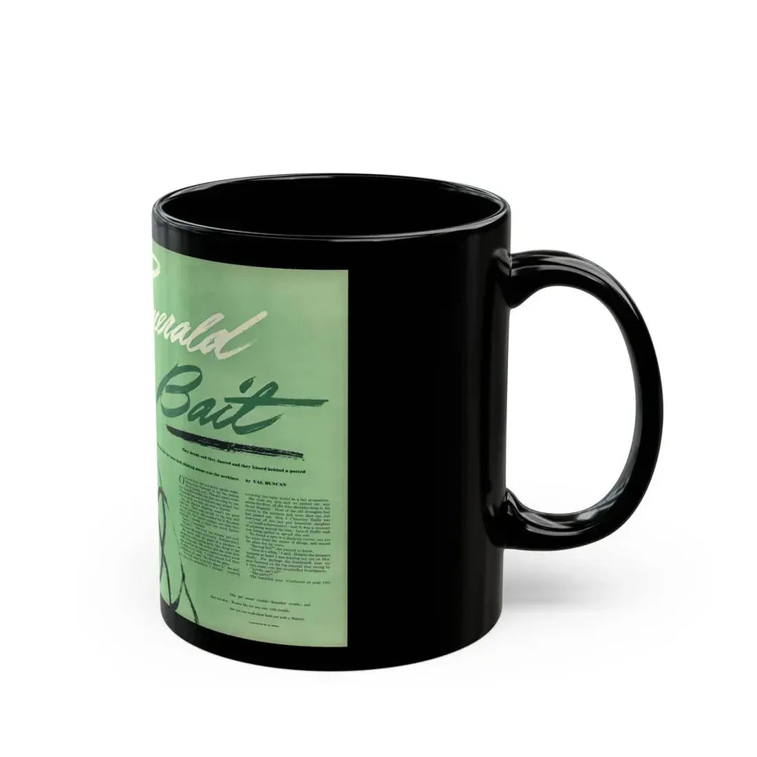 Emerald Bait, Esquire, October 1951 - Black Coffee Mug - Go Mug Yourself