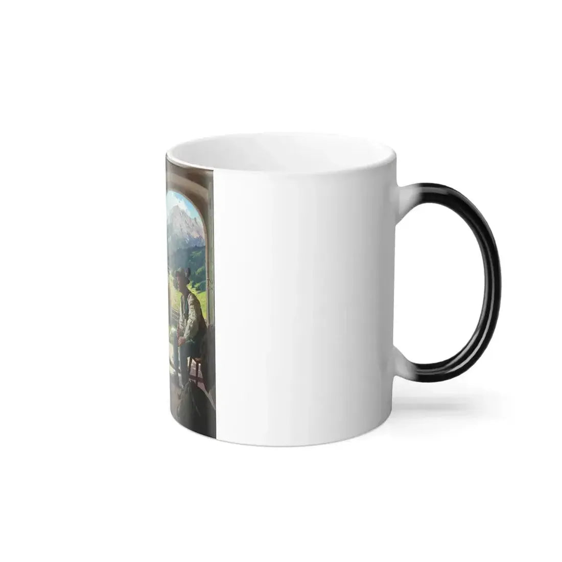 Emil Rau (1858-1897) A Conversation - Oil on Canvas - Color Changing Mug 11oz - Go Mug Yourself