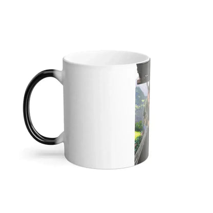 Emil Rau (1858-1937) Tyrolean Couple with Chalet and Mountainous Landscape - Color Changing Mug 11oz - Go Mug Yourself