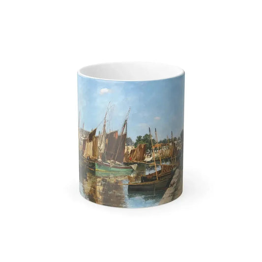 Emile Louis Vernier (1829-1887) The Kelp Harvest in Concarneau - Oil on panel - Color Changing Mug 11oz 11oz - Go Mug Yourself