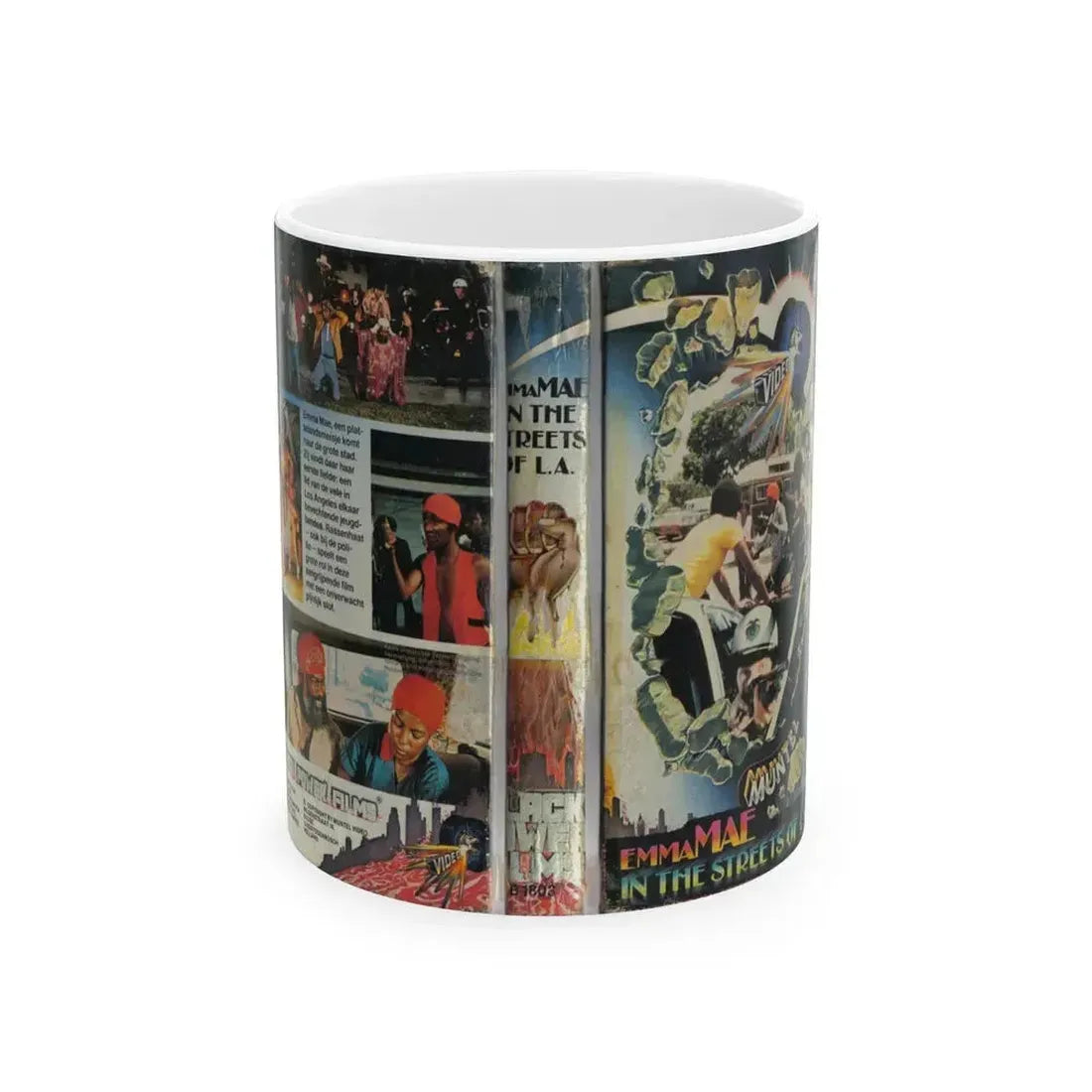 EMMA MAE IN THE STREETS OF LA (VHS COVER) - White Coffee Mug 11oz - Go Mug Yourself