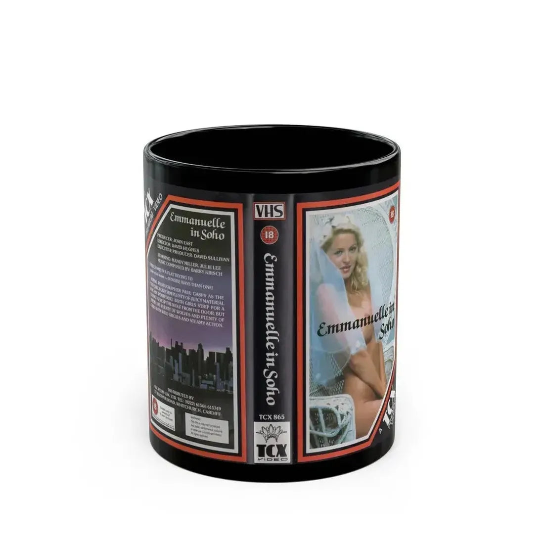 EMMANUELLE IN SOHO (VHS COVER) - Black Coffee Mug 11oz - Go Mug Yourself