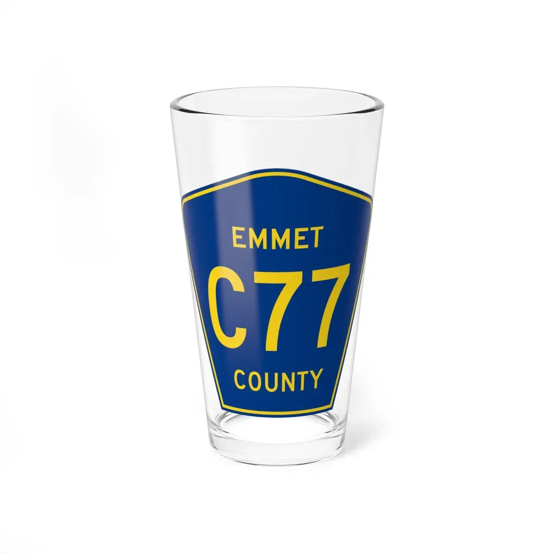 Emmet County C-77 (Michigan) (Road Sign) Pint Glass 16oz 16oz - Go Mug Yourself