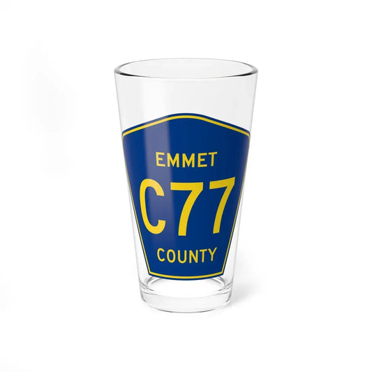 Emmet County C-77 (Michigan) (Road Sign) Pint Glass 16oz 16oz - Go Mug Yourself
