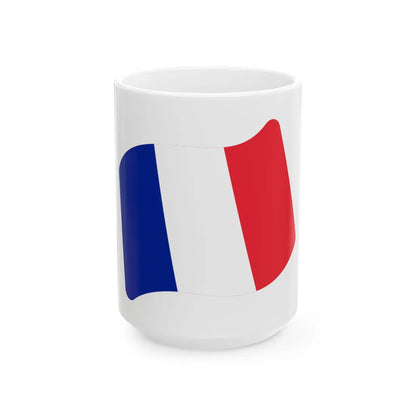 Emoji u1f1eb 1f1f7 (France) White Coffee Mug 15oz - Go Mug Yourself