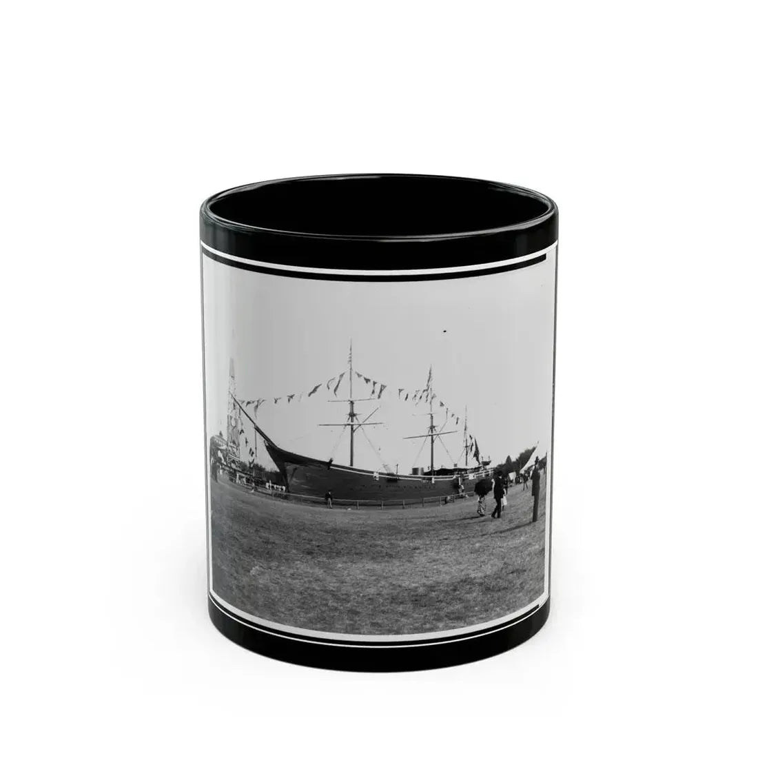 Encampment Of The G.A.R. In Washington, D.C., With Replica Of Ship (U.S. Civil War) Black Coffee Mug 11oz - Go Mug Yourself