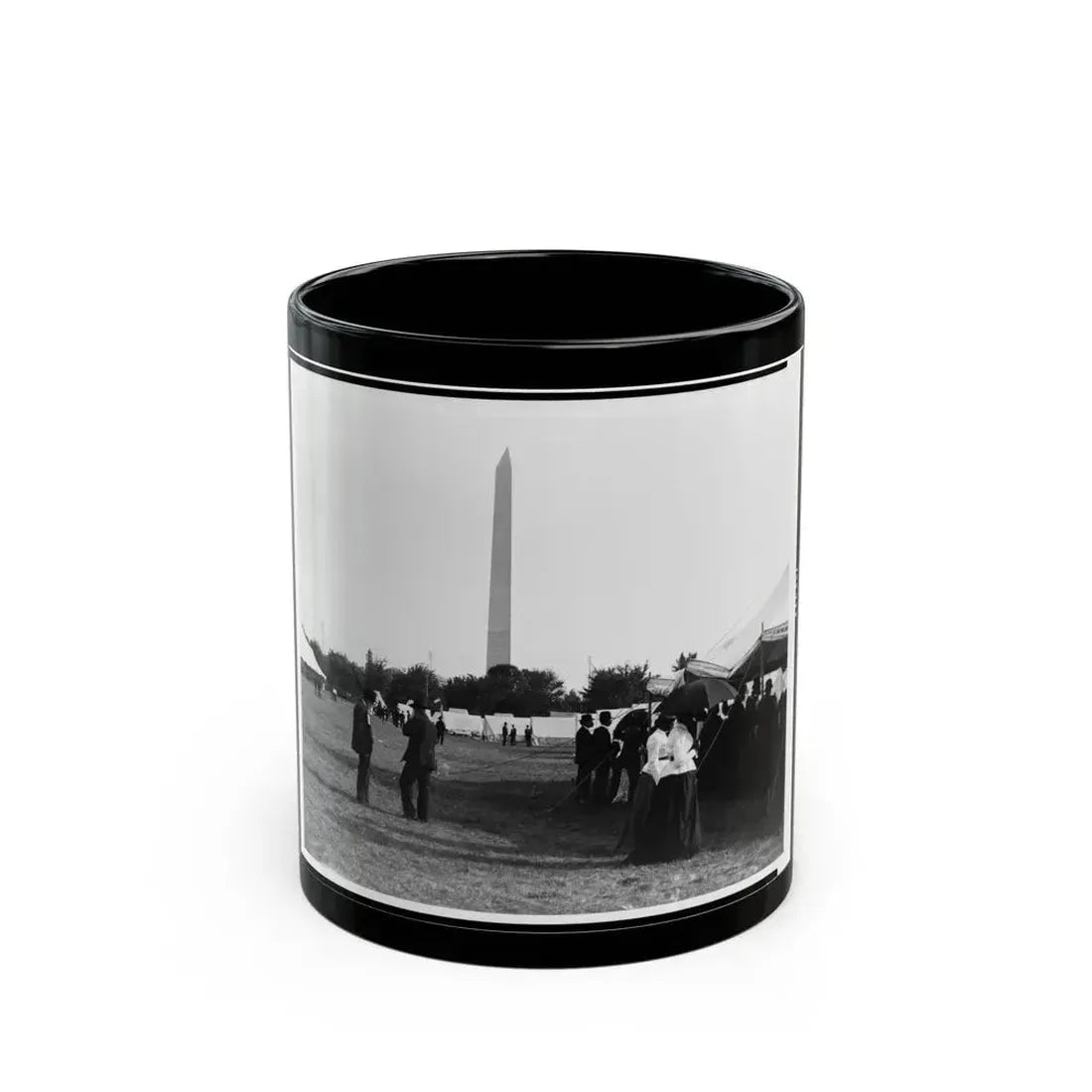 Encampment Of The G.A.R. In Washington, D.C. With Washington Monument In Background (U.S. Civil War) Black Coffee Mug 11oz - Go Mug Yourself