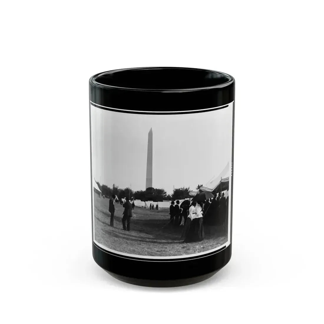 Encampment Of The G.A.R. In Washington, D.C. With Washington Monument In Background (U.S. Civil War) Black Coffee Mug 15oz - Go Mug Yourself