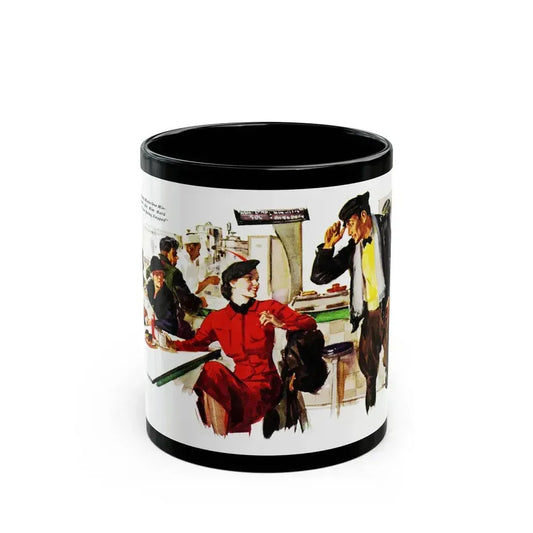 Encounter at Lunch, 1937 - Black Coffee Mug 11oz - Go Mug Yourself