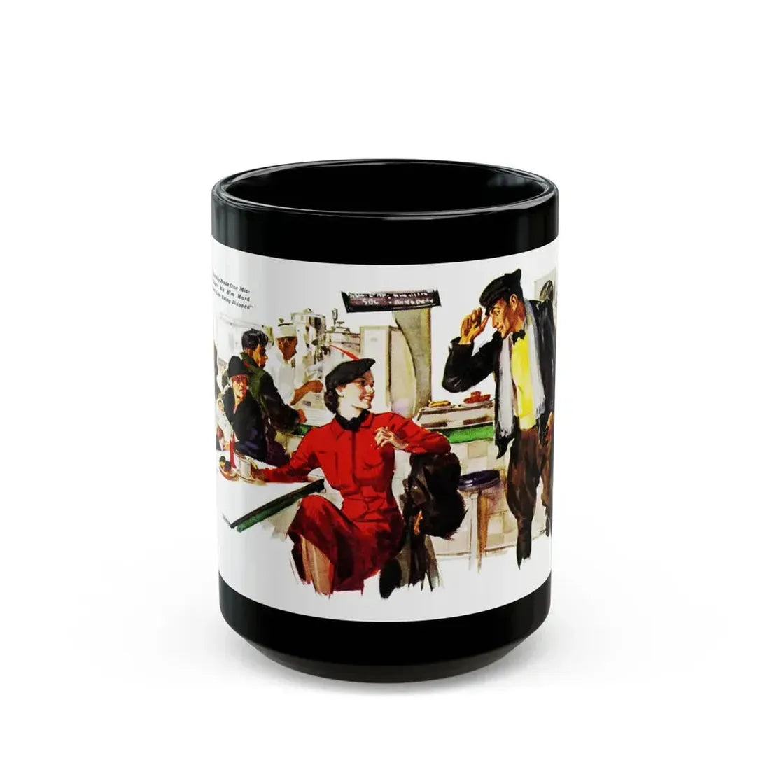Encounter at Lunch, 1937 - Black Coffee Mug 15oz - Go Mug Yourself