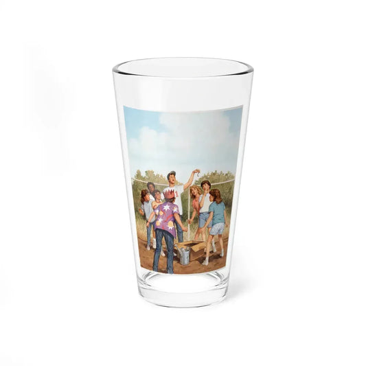 Encyclopedia Brown and the Case of the Treasure Hunt, Paperback 17 Cover (Scholastic, 1989) - Pint Glass 16oz 16oz - Go Mug Yourself