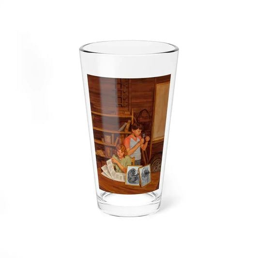 Encyclopedia Brown's Book of Wacky Animal Stories illustration - Pint Glass 16oz 16oz - Go Mug Yourself