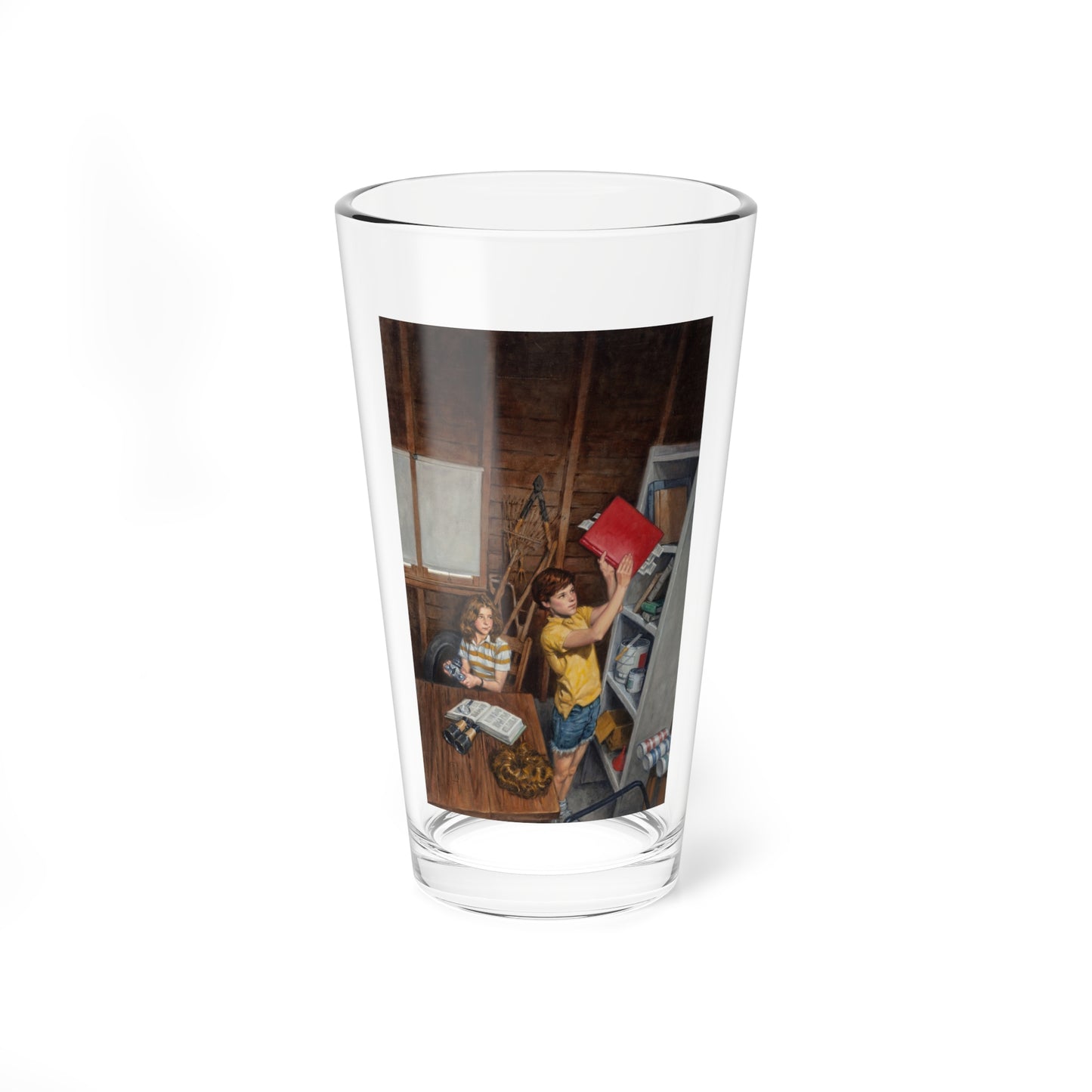 Encyclopedia Brown's Book of Wacky Spies illustration - Pint Glass 16oz-16oz-Go Mug Yourself