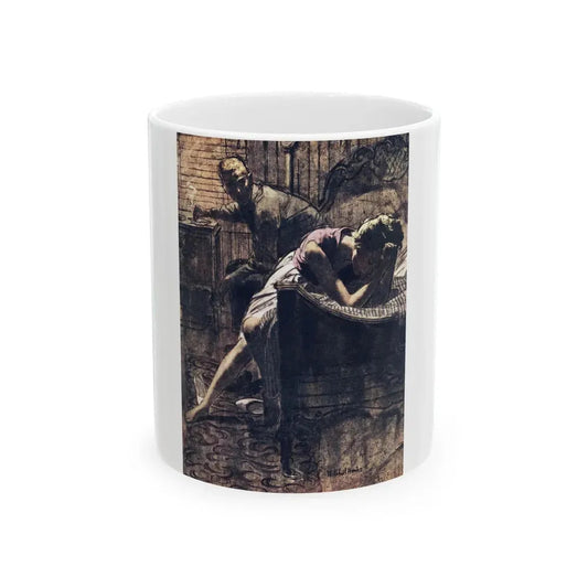 End of Night (1), Cosmopolitan, May 1960 - White Coffee Mug 11oz - Go Mug Yourself