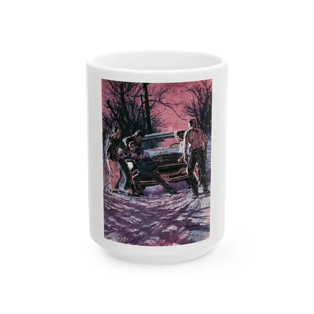 End of Night (2), Cosmopolitan, May 1960 - White Coffee Mug 15oz - Go Mug Yourself