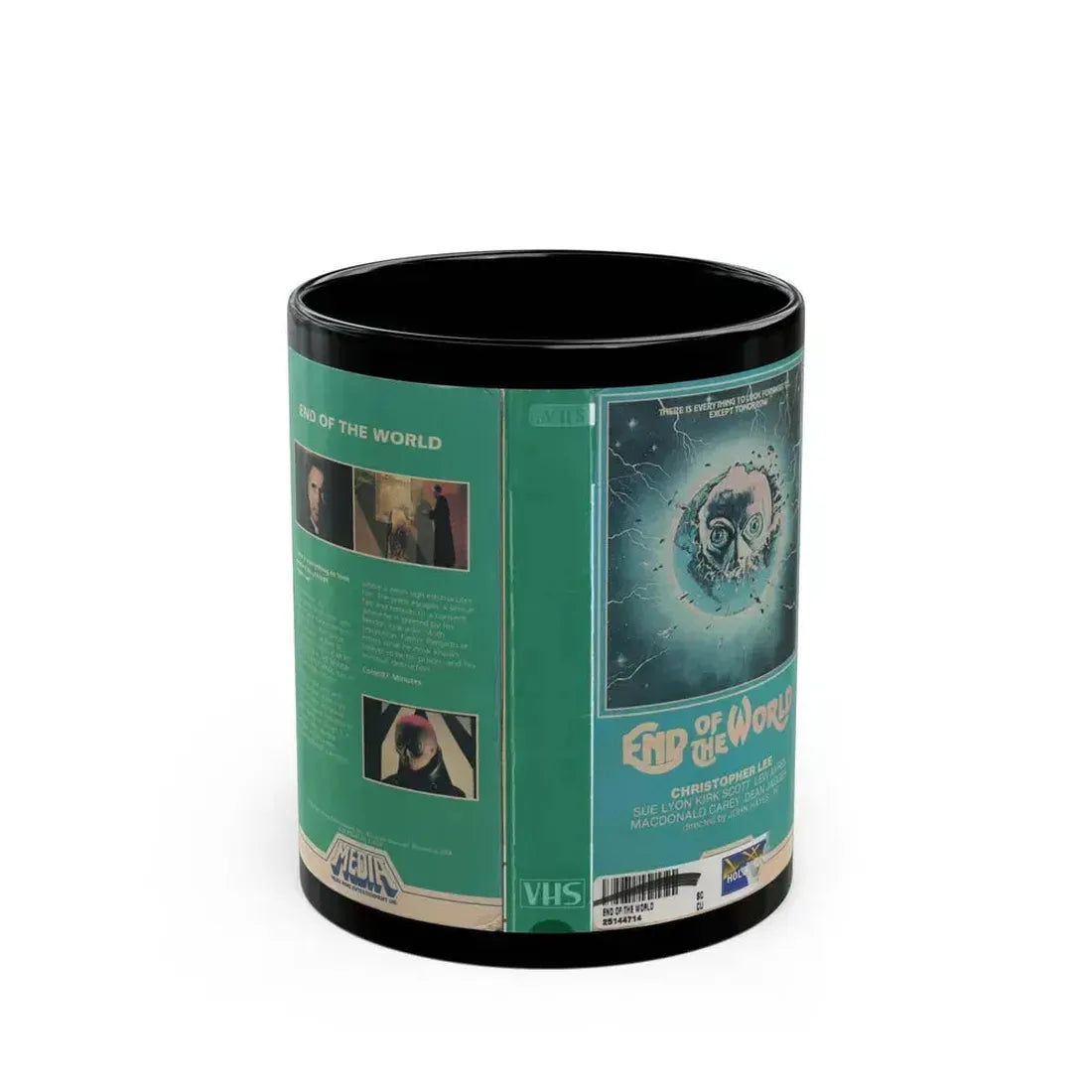 END OF THE WORLD (VHS COVER) - Black Coffee Mug 11oz - Go Mug Yourself