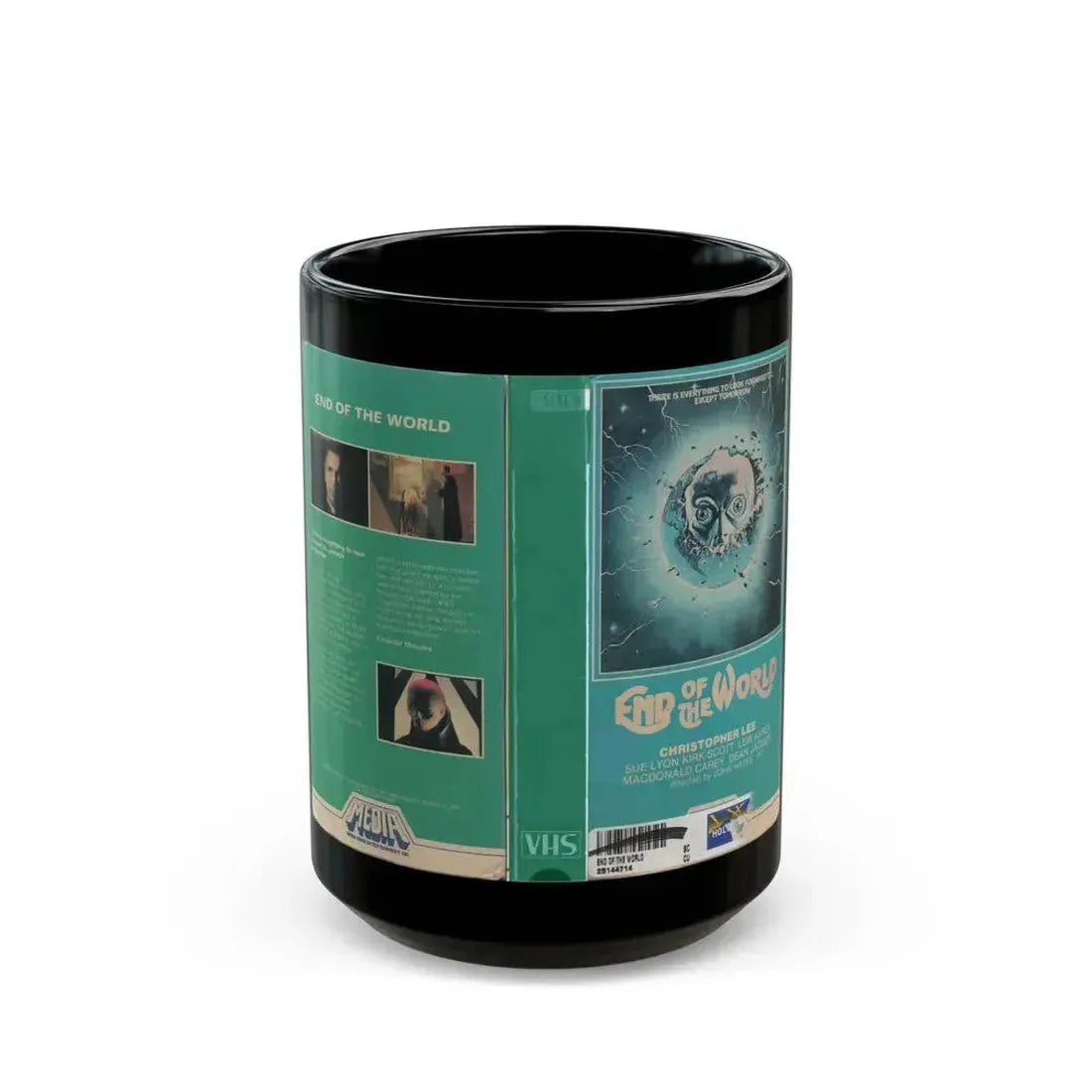 END OF THE WORLD (VHS COVER) - Black Coffee Mug 15oz - Go Mug Yourself