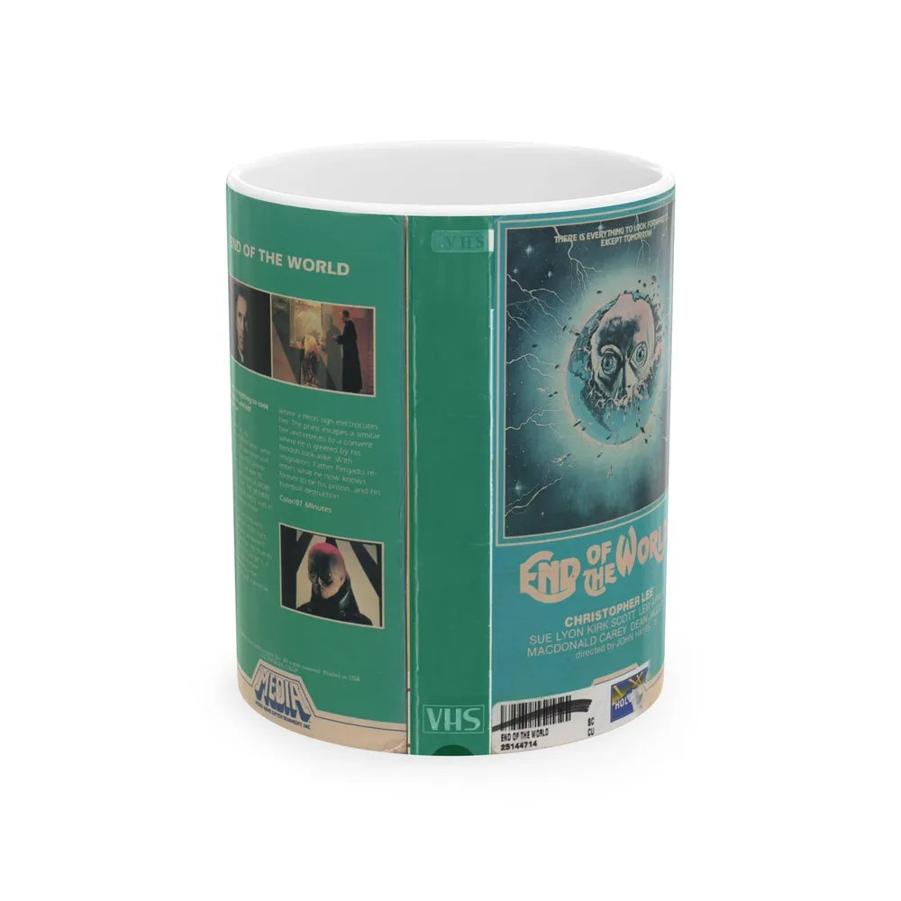 END OF THE WORLD (VHS COVER) - White Coffee Mug-11oz-Go Mug Yourself