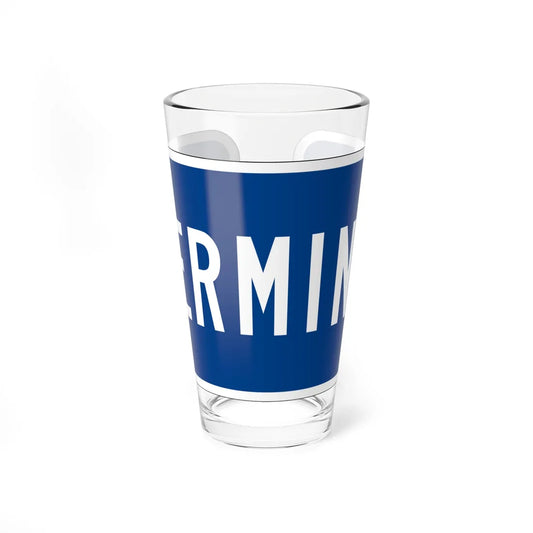 End plate blue es (Puerto Rico) (Road Sign) Pint Glass 16oz 16oz - Go Mug Yourself