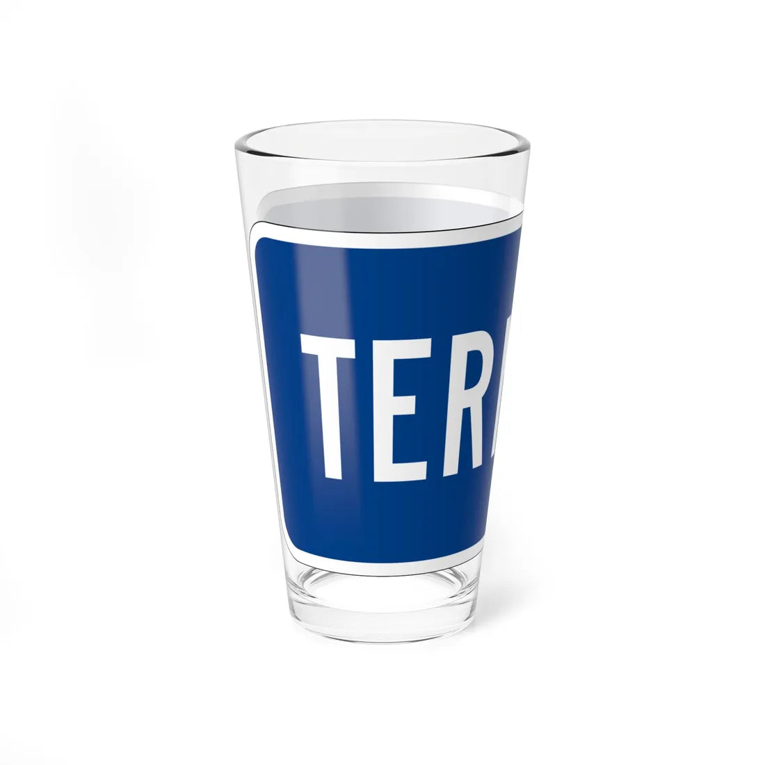 End plate blue es (Puerto Rico) (Road Sign) Pint Glass 16oz - Go Mug Yourself