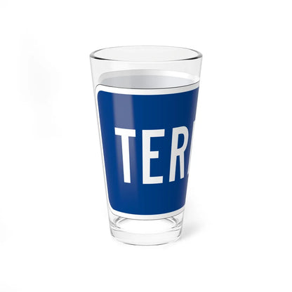 End plate blue es (Puerto Rico) (Road Sign) Pint Glass 16oz - Go Mug Yourself